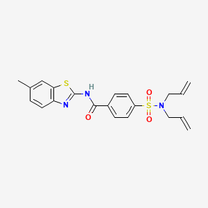molecular formula C21H21N3O3S2 B2841722 4-(N,N-二烯基磺酰胺)-N-(6-甲基苯并[4]噻唑-2-基)苯甲酰胺 CAS No. 393838-10-3