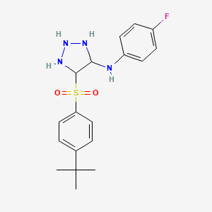 molecular formula C18H19FN4O2S B2841748 4-(4-tert-butylbenzenesulfonyl)-N-(4-fluorophenyl)-1H-1,2,3-triazol-5-amine CAS No. 1031989-94-2