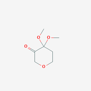 molecular formula C7H12O4 B2841756 4,4-Dimethoxytetrahydropyran-3-one CAS No. 693245-80-6