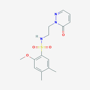 molecular formula C15H19N3O4S B2841762 2-甲氧基-4,5-二甲基-N-(2-(6-氧代吡啶并[1(6H)]-基)乙基)苯磺酰胺 CAS No. 1049531-28-3