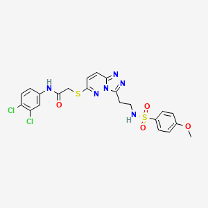 N-(3,4-Dichlorophenyl)-2-({3-[2-(4-methoxybenzenesulfonamido)ethyl]-[1,2,4]triazolo[4,3-B]pyridazin-6-YL}sulfanyl)acetamide