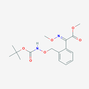 molecular formula C16H22N2O6 B2841780 (E)-Methyl 2-(2-((((tert-butoxycarbonyl)amino)oxy)methyl)phenyl)-2-(methoxyimino)acetate CAS No. 2459977-70-7