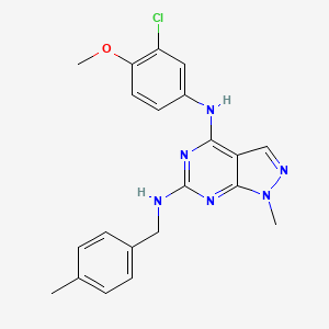 molecular formula C21H21ClN6O B2841781 N~4~-(3-chloro-4-methoxyphenyl)-1-methyl-N~6~-(4-methylbenzyl)-1H-pyrazolo[3,4-d]pyrimidine-4,6-diamine CAS No. 878063-40-2