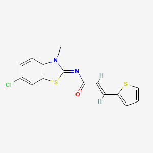 (2E,NZ)-N-(6-chloro-3-methylbenzo[d]thiazol-2(3H)-ylidene)-3-(thiophen-2-yl)acrylamide
