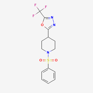 2-(1-(Phenylsulfonyl)piperidin-4-yl)-5-(trifluoromethyl)-1,3,4-oxadiazole