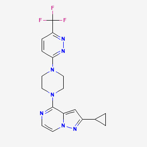 2-Cyclopropyl-4-[4-[6-(trifluoromethyl)pyridazin-3-yl]piperazin-1-yl]pyrazolo[1,5-a]pyrazine