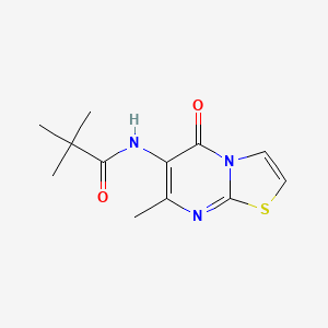 molecular formula C12H15N3O2S B2841800 N-(7-甲基-5-氧代-5H-嘧啶并[3,2-a]嘧啶-6-基)戊酰胺 CAS No. 946357-55-7