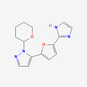 molecular formula C15H16N4O2 B2841803 5-[5-(1H-Imidazol-2-yl)furan-2-yl]-1-(oxan-2-yl)pyrazole CAS No. 2580206-61-5