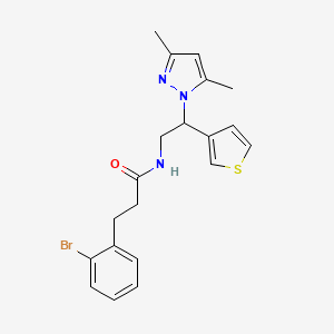 molecular formula C20H22BrN3OS B2841804 3-(2-bromophenyl)-N-[2-(3,5-dimethyl-1H-pyrazol-1-yl)-2-(thiophen-3-yl)ethyl]propanamide CAS No. 2097914-85-5