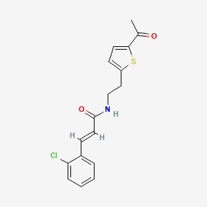 molecular formula C17H16ClNO2S B2841814 (E)-N-(2-(5-acetylthiophen-2-yl)ethyl)-3-(2-chlorophenyl)acrylamide CAS No. 2035006-97-2