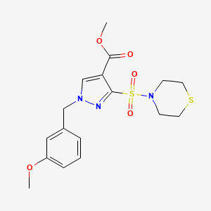 methyl 1-(3-methoxybenzyl)-3-(thiomorpholinosulfonyl)-1H-pyrazole-4-carboxylate