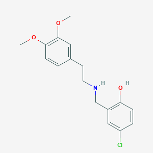 molecular formula C17H20ClNO3 B2841825 4-Chloro-2-({[2-(3,4-dimethoxyphenyl)ethyl]amino}methyl)phenol CAS No. 827328-25-6