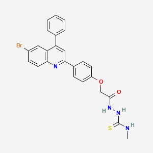 molecular formula C25H21BrN4O2S B2841828 2-[4-(6-bromo-4-phenylquinolin-2-yl)phenoxy]-N-[(methylcarbamothioyl)amino]acetamide CAS No. 394239-50-0