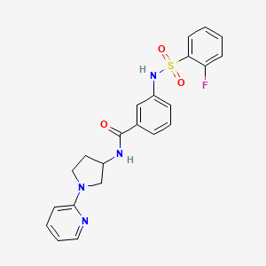 3-(2-fluorophenylsulfonamido)-N-(1-(pyridin-2-yl)pyrrolidin-3-yl)benzamide