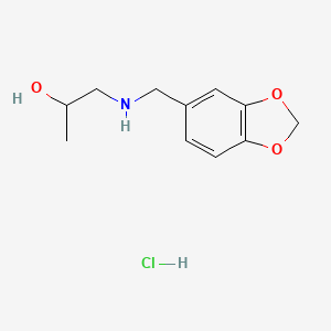 molecular formula C11H16ClNO3 B2841831 1-[(Benzo[1,3]dioxol-5-ylmethyl)-amino]-propan-2-OL hydrochloride CAS No. 1052410-14-6
