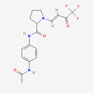 (E)-N-(4-acetamidophenyl)-1-(4,4,4-trifluoro-3-oxobut-1-en-1-yl)pyrrolidine-2-carboxamide