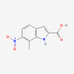 molecular formula C10H8N2O4 B2841843 7-甲基-6-硝基-1H-吲哚-2-羧酸 CAS No. 2060028-44-4