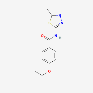 molecular formula C13H15N3O2S B2841844 4-isopropoxy-N-(5-methyl-1,3,4-thiadiazol-2-yl)benzamide CAS No. 476459-63-9