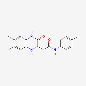 molecular formula C19H21N3O2 B2841846 2-(6,7-二甲基-3-氧代-1,2,3,4-四氢喹喔啉-2-基)-N-(4-甲基苯基)乙酰胺 CAS No. 342615-22-9