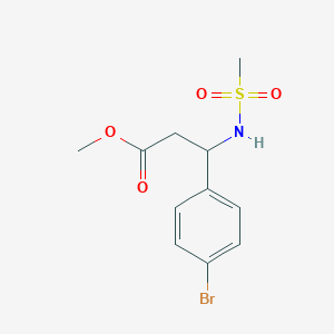 molecular formula C11H14BrNO4S B2841847 Methyl 3-(4-bromophenyl)-3-(methanesulfonamido)propanoate CAS No. 1323733-30-7