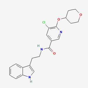 N-(2-(1H-indol-3-yl)ethyl)-5-chloro-6-((tetrahydro-2H-pyran-4-yl)oxy)nicotinamide