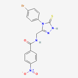 molecular formula C16H12BrN5O3S B2841852 N-[[4-(4-bromophenyl)-5-sulfanylidene-1H-1,2,4-triazol-3-yl]methyl]-4-nitrobenzamide CAS No. 391886-53-6