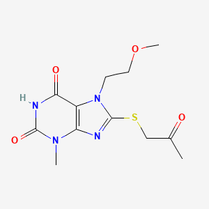 7-(2-methoxyethyl)-3-methyl-8-((2-oxopropyl)thio)-1H-purine-2,6(3H,7H)-dione