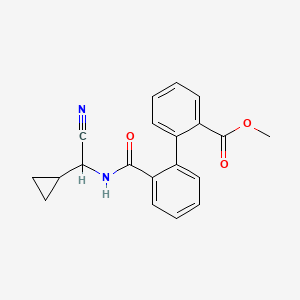 molecular formula C20H18N2O3 B2841855 Methyl 2-[2-[[cyano(cyclopropyl)methyl]carbamoyl]phenyl]benzoate CAS No. 1825688-42-3