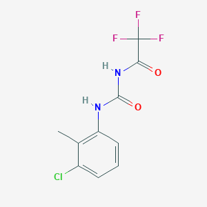 molecular formula C10H8ClF3N2O2 B284186 N-(3-chloro-2-methylphenyl)-N'-(trifluoroacetyl)urea 