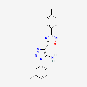 molecular formula C18H16N6O B2841860 1-(3-methylphenyl)-4-[3-(4-methylphenyl)-1,2,4-oxadiazol-5-yl]-1H-1,2,3-triazol-5-amine CAS No. 892773-73-8