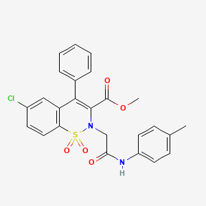 methyl 6-chloro-2-(2-oxo-2-(p-tolylamino)ethyl)-4-phenyl-2H-benzo[e][1,2]thiazine-3-carboxylate 1,1-dioxide