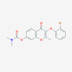 molecular formula C19H16BrNO5 B2841870 3-(2-bromophenoxy)-2-methyl-4-oxo-4H-chromen-7-yl dimethylcarbamate CAS No. 637750-60-8