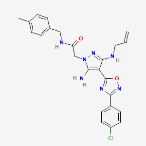 2-(3-(allylamino)-5-amino-4-(3-(4-chlorophenyl)-1,2,4-oxadiazol-5-yl)-1H-pyrazol-1-yl)-N-(4-methylbenzyl)acetamide