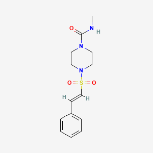 molecular formula C14H19N3O3S B2841876 N-methyl-4-[(E)-2-phenylethenyl]sulfonylpiperazine-1-carboxamide CAS No. 1198063-27-2