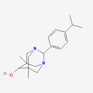 molecular formula C19H28N2O B2841877 (1R,2R,3S,5R,6R,7S)-2-(4-isopropylphenyl)-5,7-dimethyl-1,3-diazaadamantan-6-ol CAS No. 633286-35-8