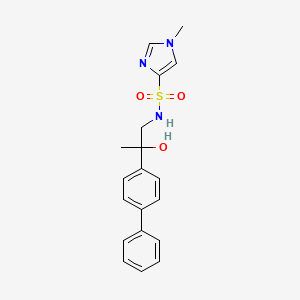 molecular formula C19H21N3O3S B2841895 N-(2-([1,1'-biphenyl]-4-yl)-2-hydroxypropyl)-1-methyl-1H-imidazole-4-sulfonamide CAS No. 1448058-23-8