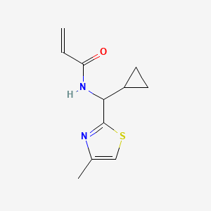 molecular formula C11H14N2OS B2841905 N-[Cyclopropyl-(4-methyl-1,3-thiazol-2-yl)methyl]prop-2-enamide CAS No. 2411196-31-9