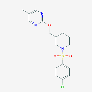 molecular formula C17H20ClN3O3S B2841907 2-[[1-(4-Chlorophenyl)sulfonylpiperidin-3-yl]methoxy]-5-methylpyrimidine CAS No. 2379977-46-3