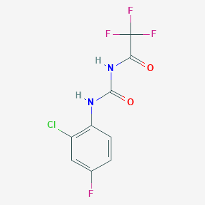 molecular formula C9H5ClF4N2O2 B284192 N-(2-chloro-4-fluorophenyl)-N'-(trifluoroacetyl)urea 