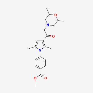 molecular formula C22H28N2O4 B2841925 甲基 4-{3-[2-(2,6-二甲基吗啉-4-基)乙酰]-2,5-二甲基-1H-吡咯-1-基}苯甲酸酯 CAS No. 315707-89-2