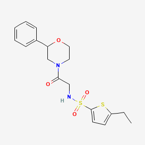 molecular formula C18H22N2O4S2 B2841929 5-乙基-N-(2-氧代-2-(2-苯基吗啉基)乙基)噻吩-2-磺酰胺 CAS No. 953956-43-9