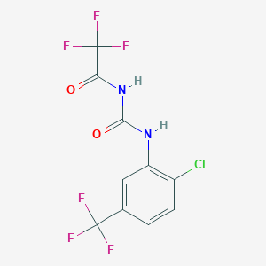 molecular formula C10H5ClF6N2O2 B284193 N-[2-chloro-5-(trifluoromethyl)phenyl]-N'-(trifluoroacetyl)urea 
