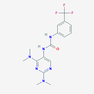 molecular formula C16H19F3N6O B2841933 1-(2,4-Bis(dimethylamino)pyrimidin-5-yl)-3-(3-(trifluoromethyl)phenyl)urea CAS No. 1448079-55-7