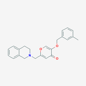 molecular formula C23H23NO3 B2841941 2-(3,4-二氢-1H-异喹啉-2-基甲基)-5-[(3-甲基苯基)甲氧基]吡喃-4-酮 CAS No. 898418-21-8