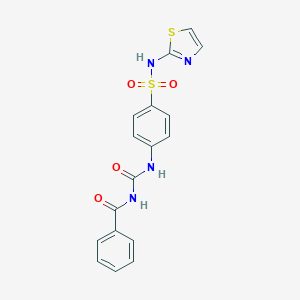 molecular formula C17H14N4O4S2 B284195 4-{[(benzoylamino)carbonyl]amino}-N-(1,3-thiazol-2-yl)benzenesulfonamide 