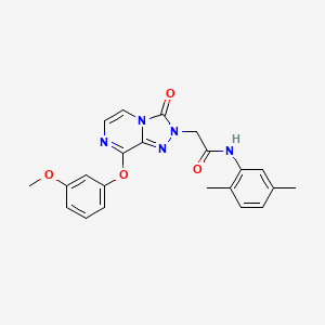 molecular formula C22H21N5O4 B2841951 N-(2,5-二甲基苯基)-2-(8-(3-甲氧基苯氧基)-3-氧代-[1,2,4]三氮杂-2(3H)-基)乙酰胺 CAS No. 1251621-37-0