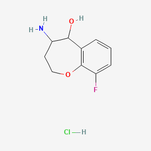 molecular formula C10H13ClFNO2 B2841952 4-Amino-9-fluoro-2,3,4,5-tetrahydro-1-benzoxepin-5-ol hydrochloride CAS No. 1484681-73-3