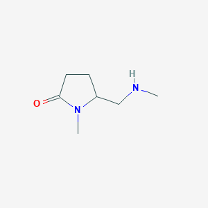 molecular formula C7H14N2O B2841956 1-METHYL-5-[(METHYLAMINO)METHYL]PYRROLIDIN-2-ONE CAS No. 479065-35-5