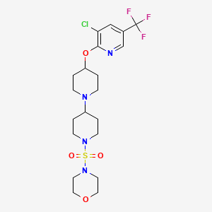 molecular formula C20H28ClF3N4O4S B2841957 4-{[3-氯-5-(三氟甲基)吡啶-2-基]氧基}-1'-(哌啶-4-磺酰)-1,4'-联哌啶 CAS No. 2097938-35-5