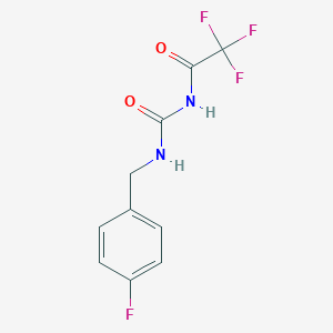 molecular formula C10H8F4N2O2 B284196 N-(4-fluorobenzyl)-N'-(trifluoroacetyl)urea 